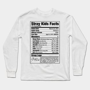 Stray Kids Kpop Nutritional Facts Long Sleeve T-Shirt